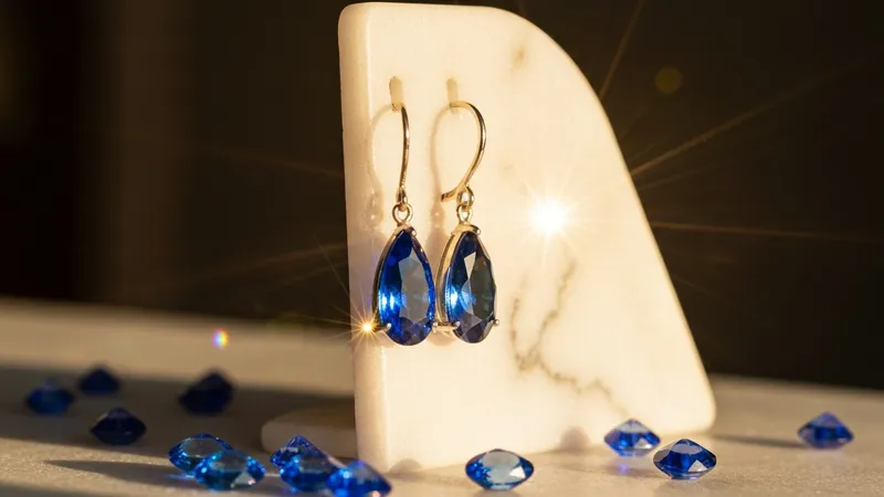 Boucles d'oreilles saphir Ceylan taille ovale