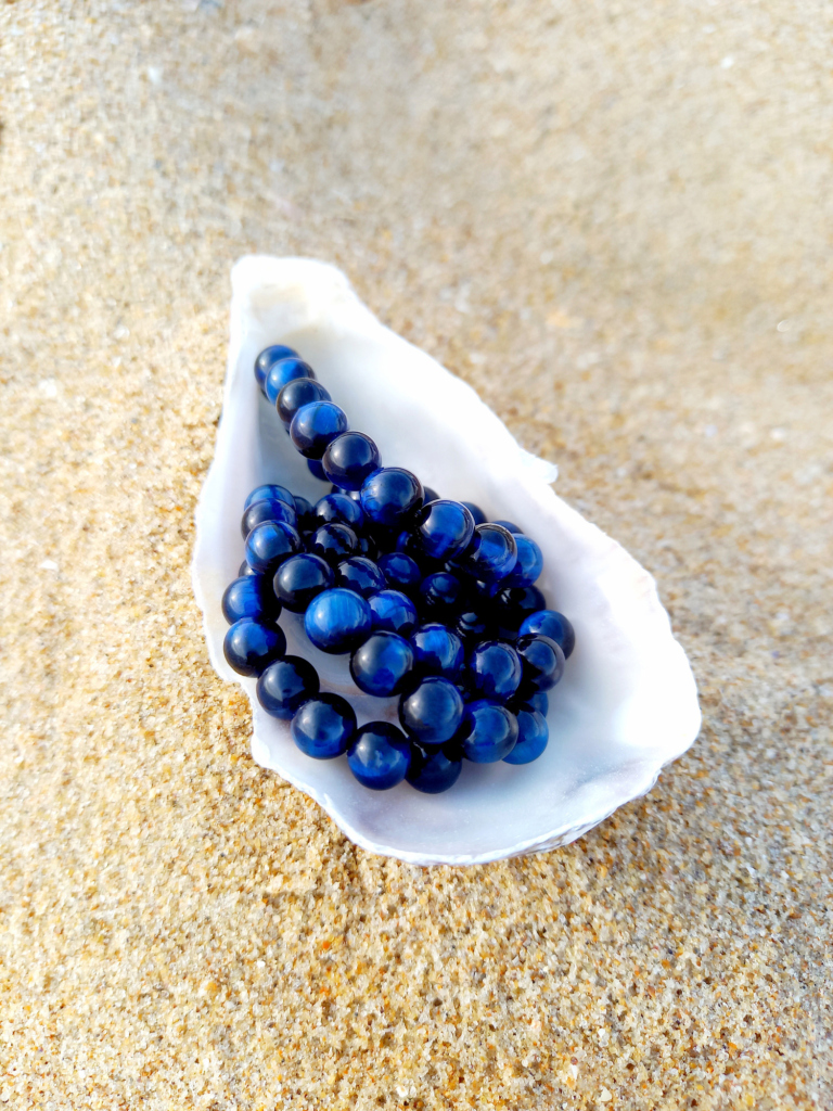 BRACELET BLEU PERLES D